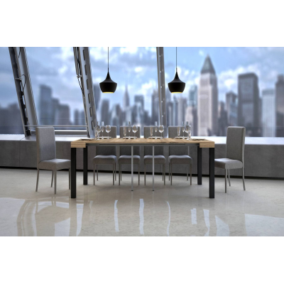 Consola extensible EveryDay 90x40 cm Roble Natura Hasta 3 metros con 14 asientos