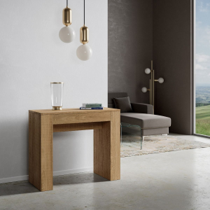 Consolle Allungabile Fino a 1,98 metri Modem Small Quercia Natura 90x42 cm