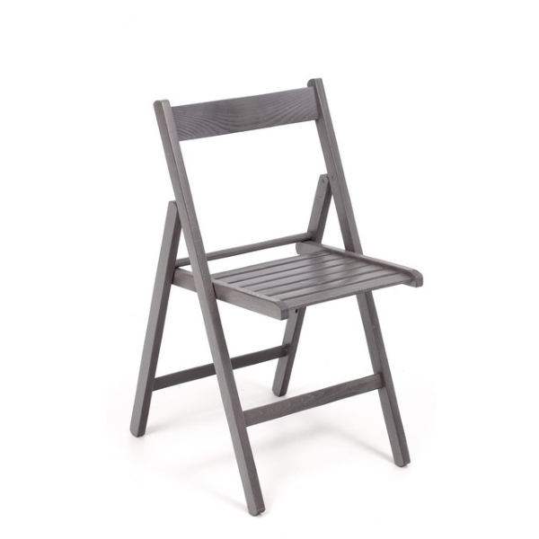 Set 4 chaises pliantes en bois de luxe de couleur grise
