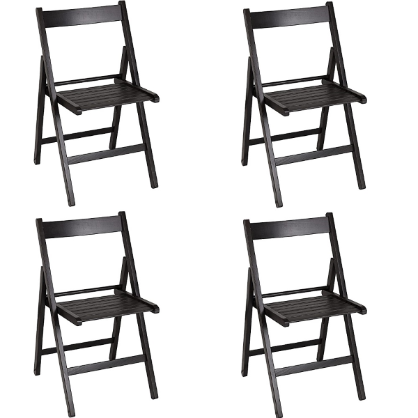 Set 4 Klappstühle aus orangefarbenem Luxusholz