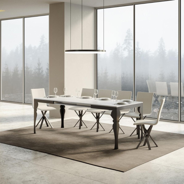 Extendable table up to 440 cm PAXON Evolution 180 top with white finish