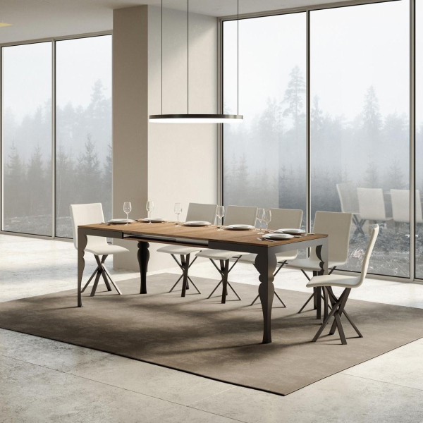 Extendable table up to 420 cm PAXON Evolution 160 top with natural oak finish