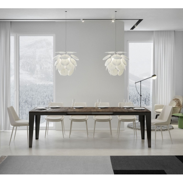 Extendable table up to 440 cm FLAME Evolution 180 with Walnut finish top
