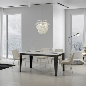 Extendable table up to 420 cm FLAME Evolution 160 with white finish top