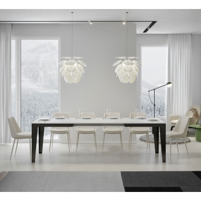 Extendable table up to 420 cm FLAME Evolution 160 with white finish top
