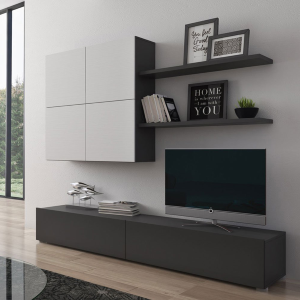 Modern wall system for living room NOX Graphite