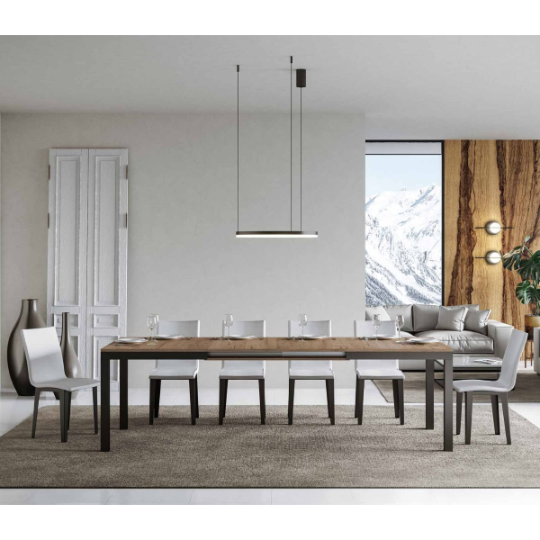 Extendable table up to 440 cm EVERYDAY Evolution 180 with natural oak finish top