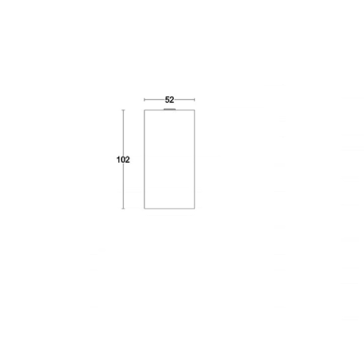 52 cm rectangular mirror with flush-to-wall LED lamp.