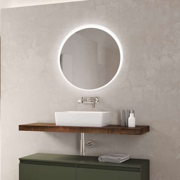 006287 - Specchio da bagno tondo Retroilluminato a Led 70x70 cm 