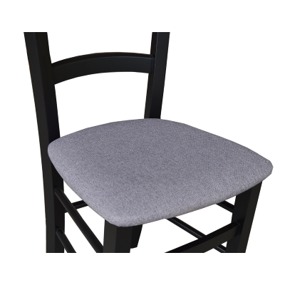 Holzstuhl mit gepolstertem Sitz Venezia schwarzes Finish 2er-SET