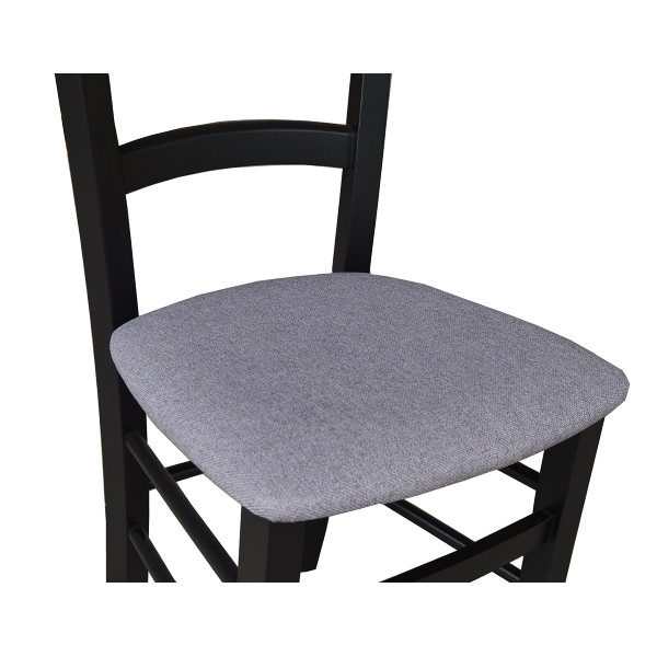 Holzstuhl mit gepolstertem Sitz Venezia schwarzes Finish 2er-SET