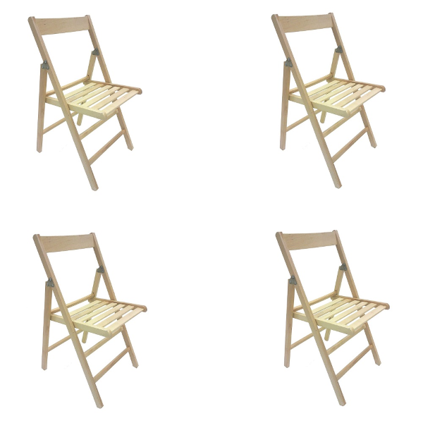 4 Klappstühle aus Buche natur
