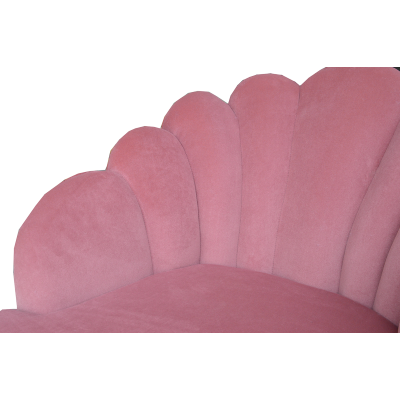Poltrona da camera in velluto con schienale imbottito a conchiglia BAIA ROSA ANTICO