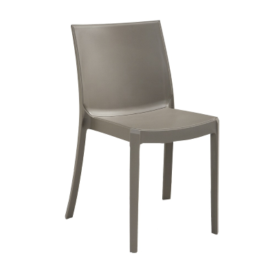 Sedia in polipropilene impilabile per interni ed esterni Perla Tortora Set 2 pezzi