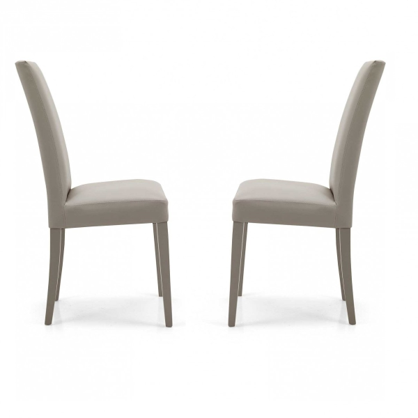 Silla de polipiel con patas pintadas Tortola mod. Juego de 2 piezas DENVER