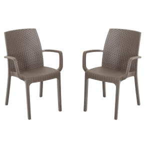 Indian armchair in imitation rattan for outdoor and indoor 2 piece coffee set