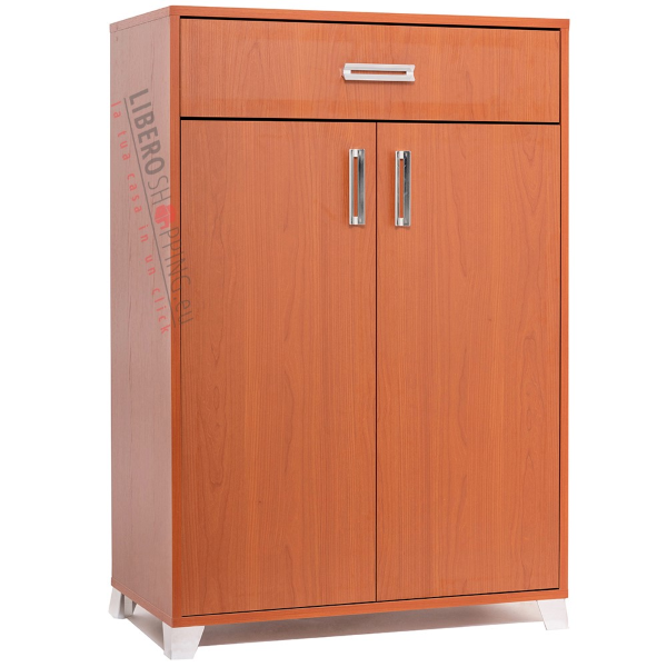 Wooden cabinet with 2 doors and 1 drawer 81x120h cm multipurpose Cherry