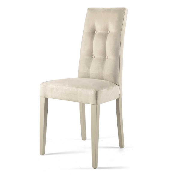 DOUGLAS beige Alcantara Stoff Küchenstuhl Set 2 teilig