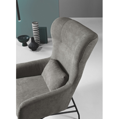 Stoffsessel mit Metallbeinen FRY hellgrau