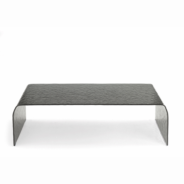 Tavolino soggiorno in vetro curvato temperato fum GIANO