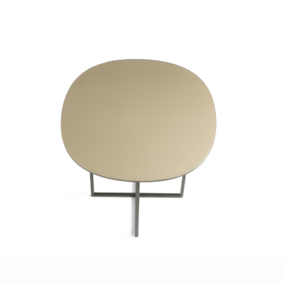 Couchtisch aus Metall mit Bronzeglasplatte und schwarzem Fuß GINNI 50