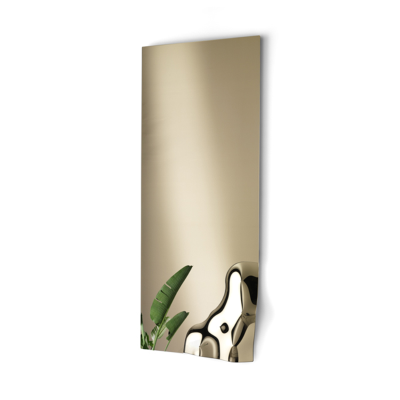Rectangular mirror with corner in molten glass 68x170 cm DOLORES bronze finish