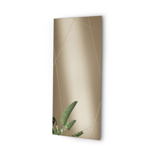 Miroir rectangulaire avec gravures laser EGO 4 mm d'épaisseur bronze