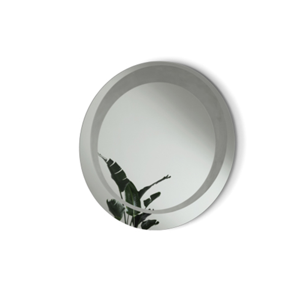 Round mirror with sandblasted decoration D90 cm LEVI Smoked