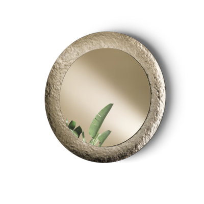 Specchio tondo con cornice in vetro temperato effetto martellato D120 cm NIDRA Bronzo