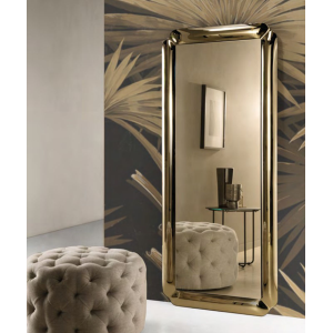 Rectangular mirror ODESSA with bronze cast crystal frame