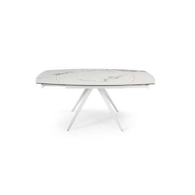 Extendable table 180 cm white ACHILLE marble-effect porcelain stoneware top