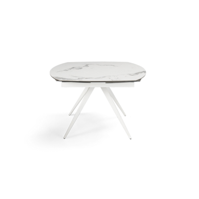 Extendable table 180 cm white ACHILLE marble-effect porcelain stoneware top
