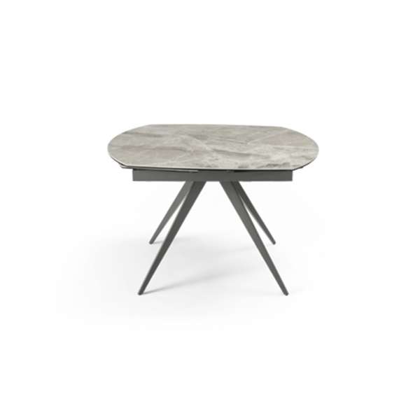 Extendable table 180 cm grey ACHILLE marble-effect porcelain stoneware top
