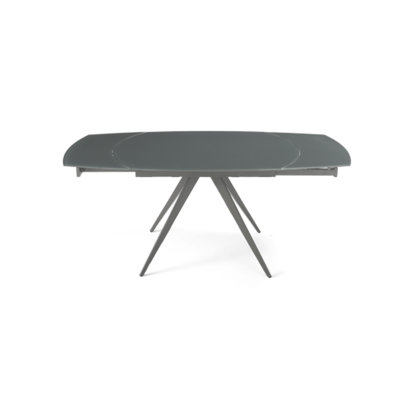 Extendable table 180 cm ACHILLE anthracite glass top