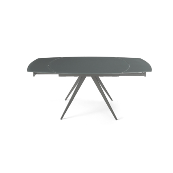 Extendable table 180 cm ACHILLE anthracite glass top
