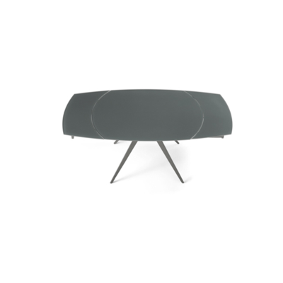 Extendable table 180 cm ACHILLE anthracite glass top