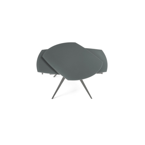 Extendable table 180 cm ACHILLE anthracite glass top