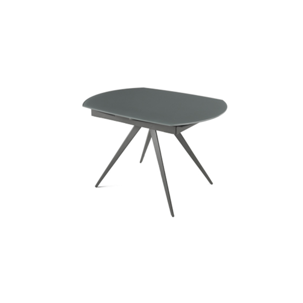 Extendable table 180 cm ACHILLE anthracite glass top