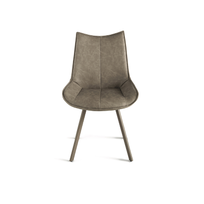 Esszimmerstuhl aus Kunstleder mit taubengrauer Sitzfläche und Beinen CLODIA Set 2 Stück