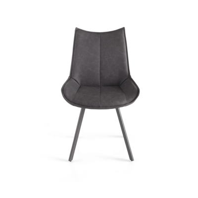 Esszimmerstuhl aus Kunstleder mit Sitz und Beinen in Anthrazit CLODIA Set 2 Stück