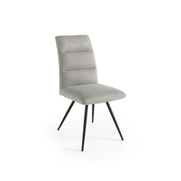 Küchenstuhl aus hellgrauem Stoff mit Metallbeinen HILL Set 2 Stück