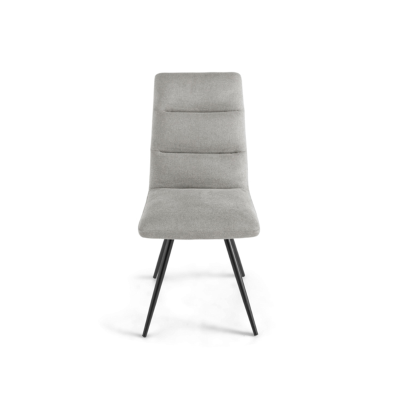 Küchenstuhl aus hellgrauem Stoff mit Metallbeinen HILL Set 2 Stück