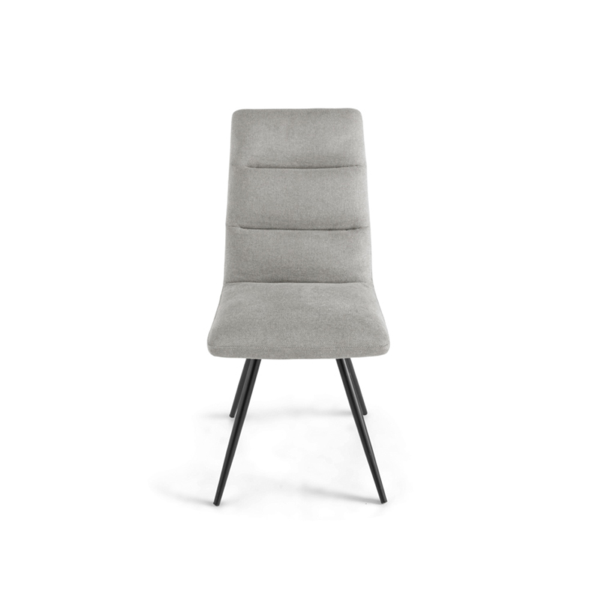 Küchenstuhl aus hellgrauem Stoff mit Metallbeinen HILL Set 2 Stück