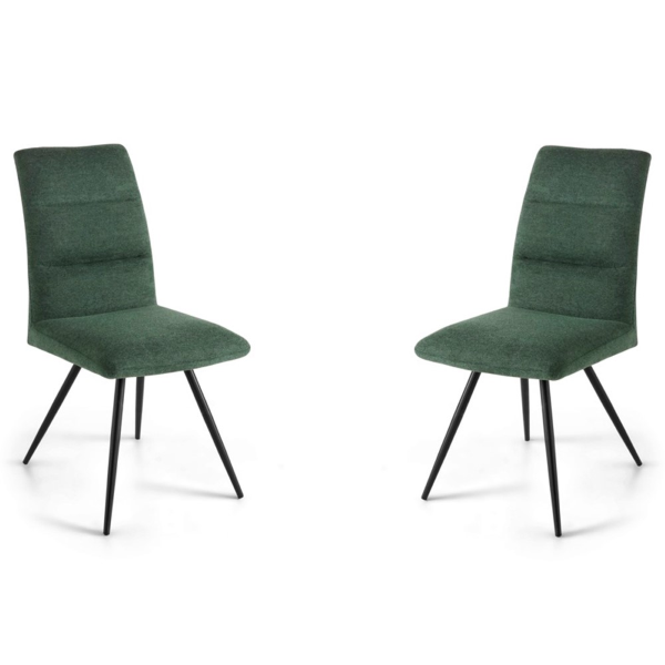 Küchenstuhl aus grünem Stoff mit Metallbeinen HILL Set 2-teilig