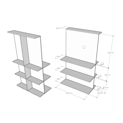Mobile porta TV con foro passacavi 100x170h cm Antracite Spatolato - LOKI B