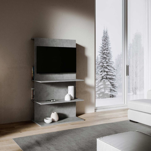 Mobile porta TV con foro passacavi 100x170h cm Antracite Spatolato - LOKI B