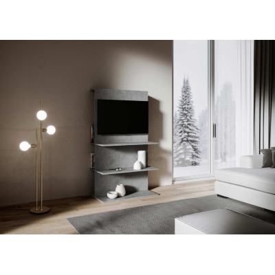 Mobile porta TV con foro passacavi 100x170h cm Antracite Spatolato - LOKI B