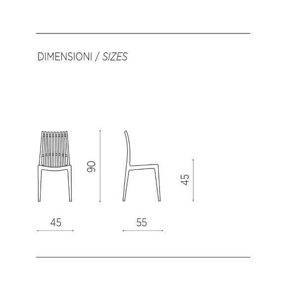 Stapelbarer taubengrauer Stuhl - Innen- und Außenbereich LILA 2 Stühle