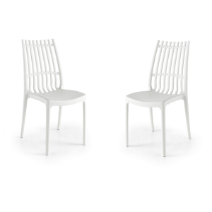 Stapelbarer weißer Stuhl - drinnen und draußen LILA 2 Stühle