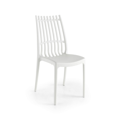 Stapelbarer weißer Stuhl - drinnen und draußen LILA 2 Stühle